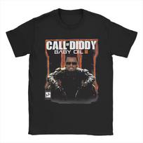 2026 Call of Diddy Party Brainrot Sigma T shirts for Men Women Summer Cotton Fashion T shirt O Neck Tees Short Sleeve Tops 3XL 130 gray