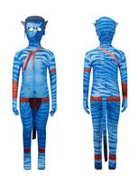 Avatar movie with the same cos one-piece tight-fitting clothes Children's Halloween costumes 130 blue