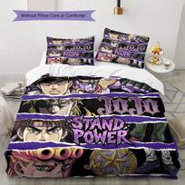 Jojo'S Bizarre Adventure Pattern Bedding Quilt Set Quilt Cover Pillowcase Home Birthday Gift(1 * duvet cover + 2 * pillowcase, without core) 140x200cm