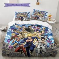 Jojo'S Bizarre Adventure Pattern Bedding Quilt Set Quilt Cover Pillowcase Home Birthday Gift(1 * duvet cover + 2 * pillowcase, without core) 140x200cm