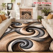 3D print Glowing Orange Carpet Black Cube Rug Modern Living Room Coffee Table Floor Mat Matrix Geometric Illusion Home Doormat 120cm x 160cm