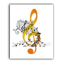 Stave Nauja muzika Plakatas Drobė Menas Muzikinės natos Muzika Klasė Šokių Kambario apdaila Kabantis Tapyba Svetainės apdaila 40*60cm yellow