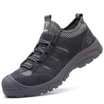 Indestructible shoes Male Breathable, anti smashing, and anti stabbing Safety Shoes Men Steel Toe Cap Work Shoes Sneakers Men 43 black