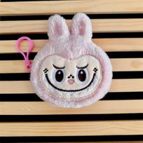 Creative new Labubu bunny plush coin purse portable round earphone bag cute cartoon girly heart KTB Without pearls rožinė