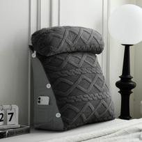 2025 New Large Backrest Cushion: Soft Bedside Pillow with Neck and Waist Support for Pregnant Women and Readers M: 45x45x20cm Pillow + Triangle [Comfort] gray