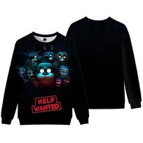 Men's Five Nights At Freddys Print Hoodies Round Neck Hooded Sweatshirts Man Travel Pullover Male Top Streetwear Outdoor Tracksuit XXS black