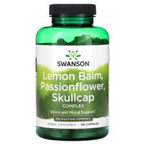 Swanson, Lemon Balm, Passion Flower, Skullcap Complex, 180 Capsules