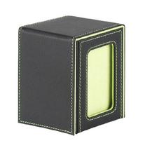 PU Leather Card Deck Storage Box Big Capacity Game Card Organiser Case With Display Window, Hold 100+ Cards žalia