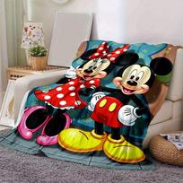 1pc, Mickey and Minnie Mouse Inspired Blanket - Seasonal Decorative Throw for Home Use, Soft Flannel Throw Blanket - Versatile & Cozy for Be 100x150cm red