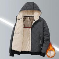 Vyriškas storas parkas, šiltas žieminis striukė su vilnos pamušalu, kašmyro vilnos paltas, vėjui atsparus, lauko, medvilne paminkštintas 5XL pilka