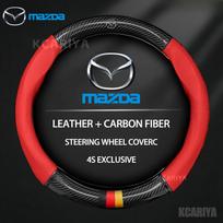 Anglies pluošto odos automobilio vairo apdangalas, skirtas Mazda 3 5 6 SKYACTIV Axela Atenza CX30 CX5 CX8 CX9 MX5 RX8 RX7 BT50 Priedai