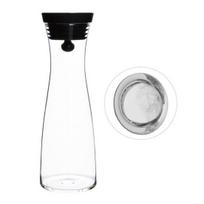 Glass Water Pitcher, Heat Resistant Cold Brew Jug with Lid, 800ml/1200ml/1500ml Large Iced Tea Carafe for Fridge 800ML sidabras