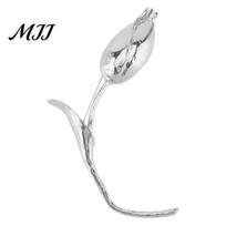 Dress Brooch Accessory Pin for Women, Tulip Flower with Safety Special Occasion Clasp, Floral Design Lapel Dresses Scarves Handbags Handbag sidabras