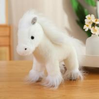 Miela simuliacinė ponio lėlė pliušinis žaislas mažas baltas arkliukas zodiako arklių metų lėlė vaikams, raminanti lėlė 22cm white
