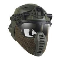 3.0 Wendy Taktinis Pilnos Apsaugos Šalmas Su Atverčiamais Akiniais Ausų Dangteliais Kaukė Airsoft Dažų Kamuoliukai Medžioklė Treniruočių Įranga HL-109 OD