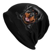 Unisex Winter Warm Bonnet Femme Knit Hats Fashion Funny Rottweiler Dog Beanie Cap Outdoor Ski Rottie Animal Pet Beanies Caps One Size black