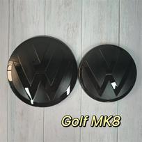 VW Volkswagen Jetta MK5 Golf ACC Suderinami Blizgūs Juodi Priekiniai Ir Galiniai Logotipų Dangteliai VW Golf MK6 / 7 / 7.5 / 8 | Plokšti Emblemos O bvze90 Front-1pcs