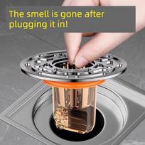 Universal Anti-Odor Floor Drain Core for Bathrooms - Prevents Backflow, Eliminates Odors, Insect-Proof, and Features a Filter Screen Quick Drain [5-Pack] | Anti-Clogging + Anti-Odor + white