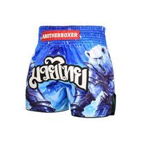 Anotherboxer Muay Thai Shorts Ice Bear Design MMA Boxing Kickboxing Training Unisex Medium blue