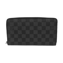 [Pre-Owned] Damier Graphite Zipped Coated Canvas And Leather Wallet - Very Good #1XRUZ5P ONE SIZE black