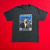 VTG Barack Obama 2008 Campaign MENS L PROMO T-Shirt Change We Can Believe Black Unisex T-Shirt S gray
