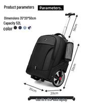 Climbing Stairs Trolley Backpack with Wheels - Lightweight Student School Bag black