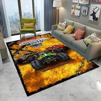 3D Monster Jam Monster Truck Animacinis Kilimas Kilimas Namų Svetainei Miegamajam Sofai Durų Kilimėlis Dekoras, Vaikų Plotas Kilimas Neslystantis Grindų Kilimėlis 40cm x 60cm black