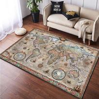 Glowing World Map Black Carpet Mat Modern Style Living Room Rug with Night Light Effect Continent Pattern Home Decoration 40X60CM gray