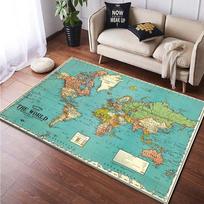 Glowing World Map Black Carpet Mat Modern Style Living Room Rug with Night Light Effect Continent Pattern Home Decoration 50X80CM