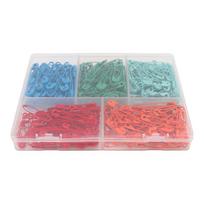 650Pcs Steel wire Candy Colored Safety Pins 5 different colors 145*120*18mm 4 Sizes Assorted Safety Pins tamsiai žalia spalva