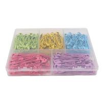 650Pcs Steel wire Candy Colored Safety Pins 5 different colors 145*120*18mm 4 Sizes Assorted Safety Pins šviesiai žalios spalvos