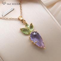 Fashion Colored Radish Pendant Necklace For Women Jewelry Girls Lovely Vegetable Collarbone Chain Gift beige
