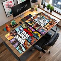 Grand Theft Auto Personalized Text Mouse Pad Desk Mouse Pad Ultra-Long Desk Mat Non-Slip Rubber Base Office and Gaming Desk Decoration 30cmx80cm
