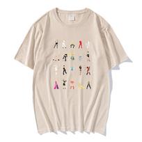 Britney Spears Classic Illustrated T-shirts Britney Fan Gift Pop Music Art Tees New Summer Casual Unisex Tshirt Fun Tops Summer 3XL beige