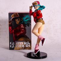25cm Dragon Ball Anime Figure Bulma Glitter & Glamours  Girl Statue Hentai Action Figurine Ornaments Pvc Model Doll Gift Toys no box black
