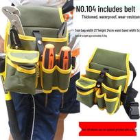 Waterproof Multifunctional Canvas Tool Waist Bag/Crossbody Electrician Repair Bag black