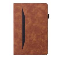 Dėklas Funda Samsung Galaxy Tab S9 FE Plus, prabangus odinis piniginė-stovas, planšetinio kompiuterio dėklas Galaxy Tab S9 Fe S9 Plus S10 Plus S9 FE Plus 12.4 inch brown