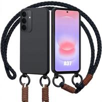 Case for Samsung Galaxy A37 5G, Soft Liquid Silicone Shockproof Slim with Black Lanyard juoda