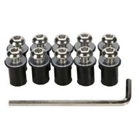 10 vnt. M5x16mm Priekinio stiklo varžtai, veržlės Aliuminio tvirtinimo detalių rinkinys Motociklo priedai Motociklo priekinio stiklo tvirtinimo varžtas