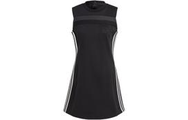 Adidas Originals Blue Version Collection Sleeveless Dresses Women's Black Crew Neck Moderate Short HR3419 A36 black