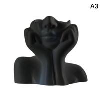 Creative Human Body Art Vase, Multi-Purpose Makeup Brush & Pen Holder, Statue Desk Organizer Home Office Decoration Ornament black