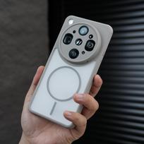 For OPPO Find X9 Ultra Case Fashion For MagSafe Magnetic 360° Ring Matte Transparent Skin Feel Phone Cover Shockproof Bumper OPPO Find X9 Ultra pilka spalva