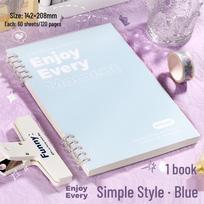 Cute Loose-Leaf Coil Binder Notebook: Comfortable, Stylish & Replaceable Pages for Students Grid Pages gray