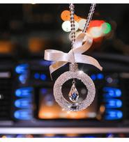 Auto parts crystal ring water drop pendant interior rearview mirror decoration Automotive interior accessories white