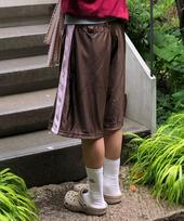 GLACK Gzp004 Fantasy Track Bermuda Pants (Brown) Brown/L gray