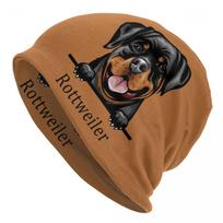 Custom Rottweiler Dog Bonnet Hats Cool Knitted Hat For Women Men Autumn Winter Warm Pet Animal Skullies Beanies Caps One Size black