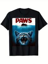 Paws Cat and Mouse Parody Funny Cat T-Shirt Suitable for Mens amp; Womens Outdoor Unisex T-Shirt L blue