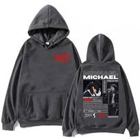 90-ųjų roko dainininkas Michael Jackson prekių gobtuvai Mada Vintažiniai gobtuviniai džemperiai Vyrai Moterys Laisvi kasdieniai megztiniai Streetwear S gray