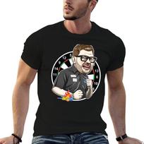 Caricatura James Wade, by Darts Attack T-Shirt Plus Size Summer Casual T-Shirt XL black