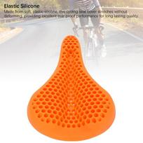 Silicone Bike Seat Cover Honeycomb Bike Seat Cushion Cover Cycling Seat Cover  Mountain Bike Riding oranžinė